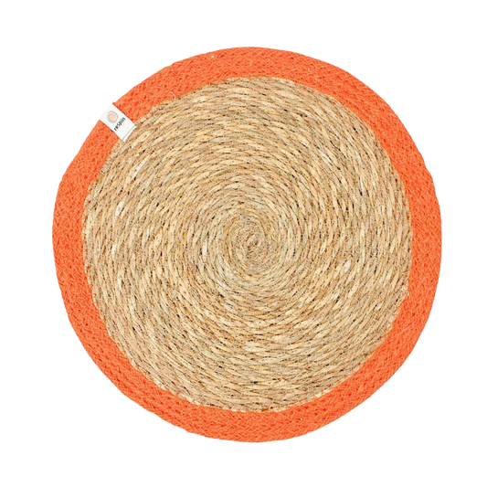 Woven Seagrass + Jute Tablemat - NATURAL/ORANGE
