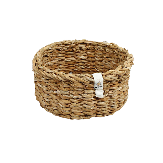 Round Braided Seagrass Basket, Natural