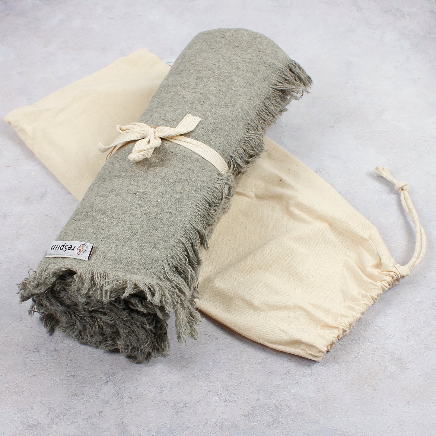 *NQP* Recycled Wool Blanket/Throw - Light Grey