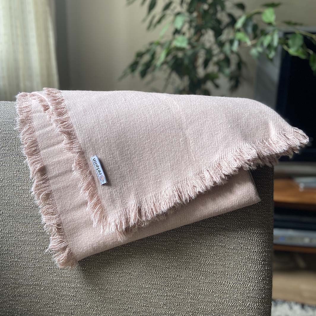 Recycled Wool Throw/ Blanket - DUSTY PINK
