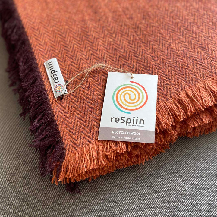 Recycled Wool Blanket/Throw - Rust