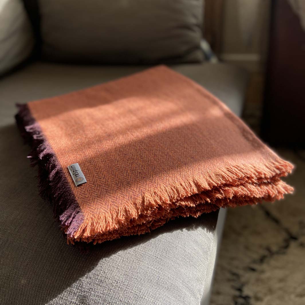 Recycled Wool Blanket/Throw - Rust