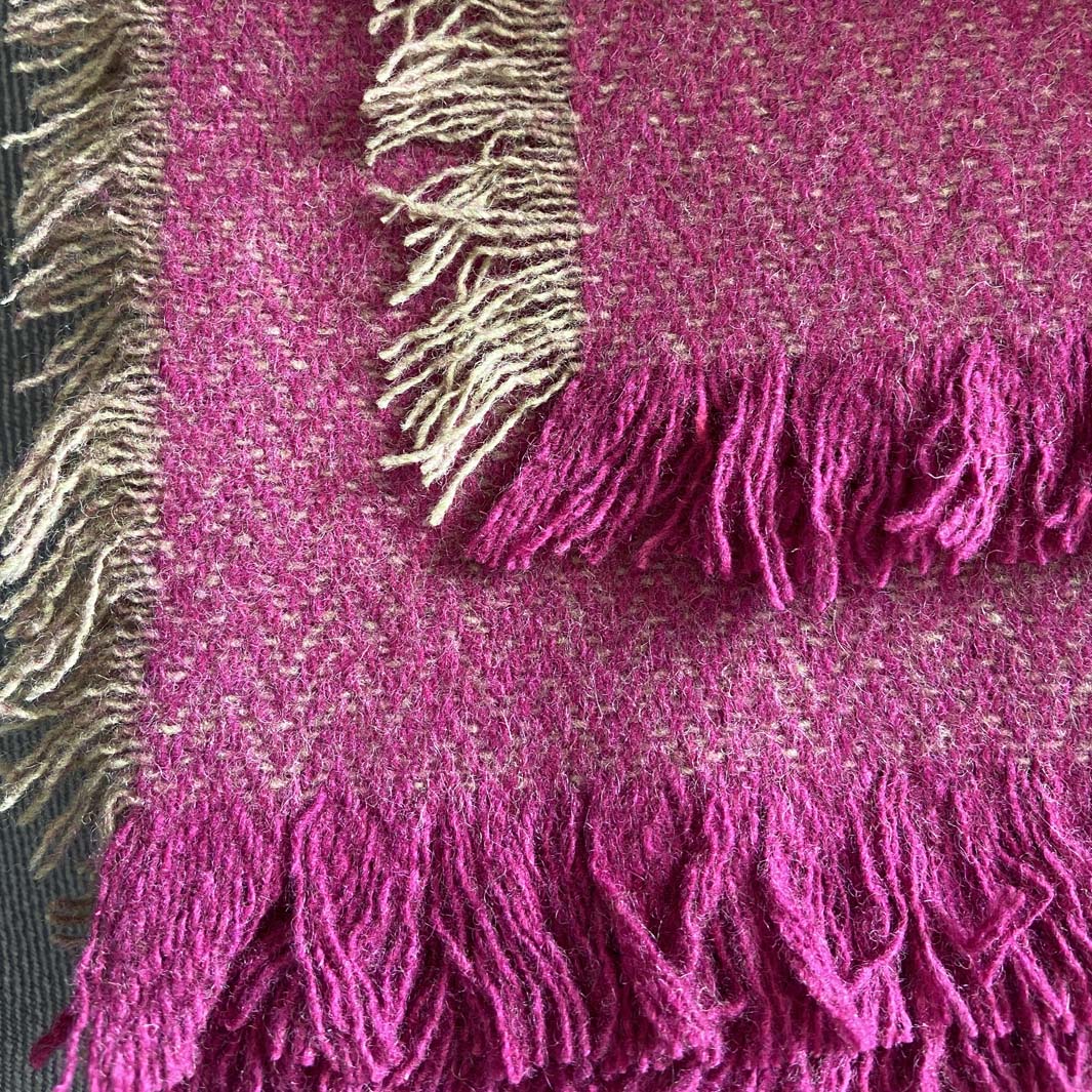 Recycled Wool Blanket/Throw - Mulberry