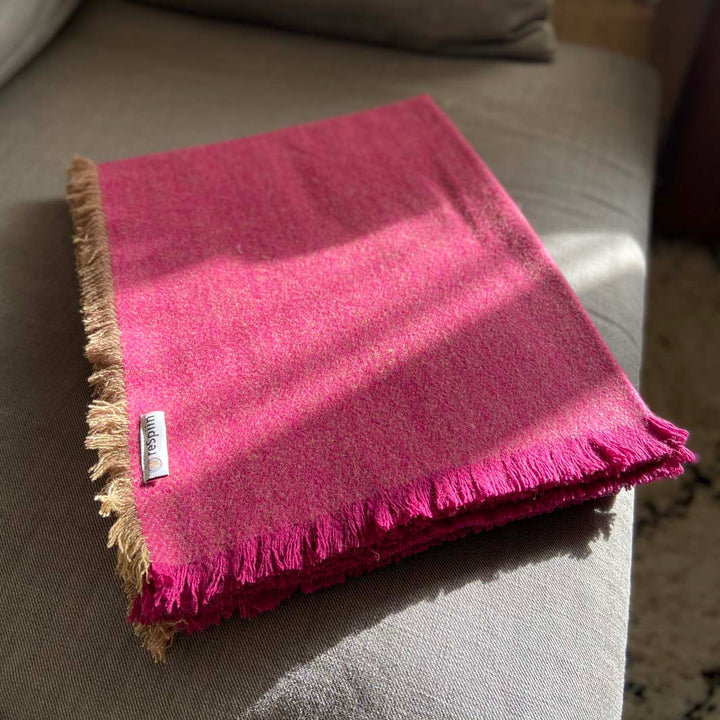 Recycled Wool Blanket/Throw - Mulberry