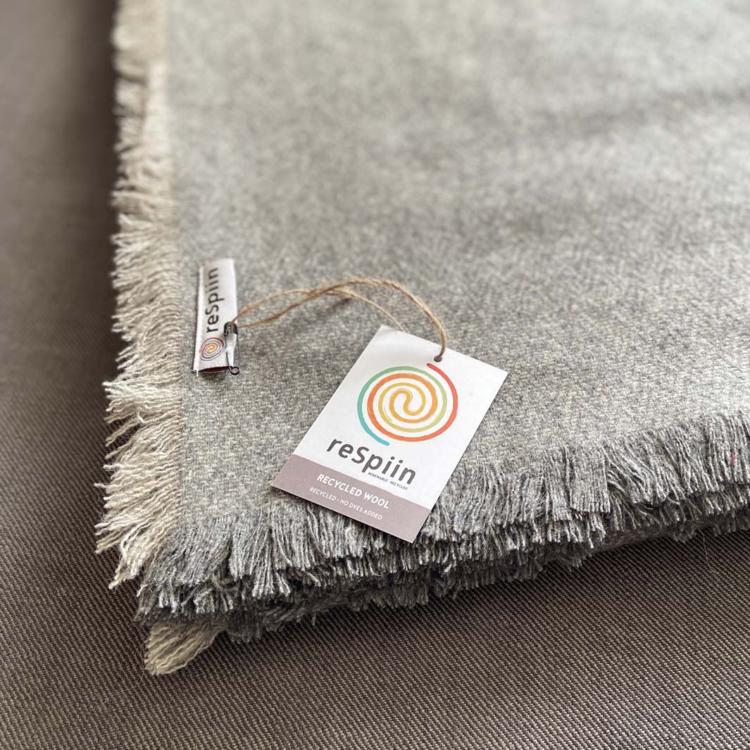 Recycled Wool Throw/ Blanket - DOVE
