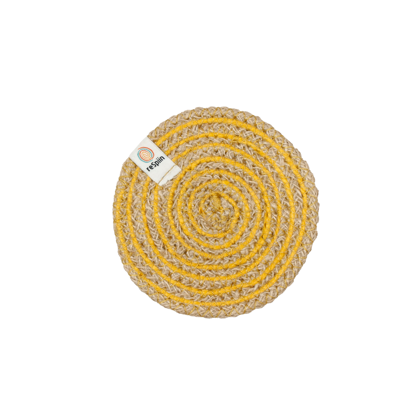 Spiral Jute Coaster - NATURAL/YELLOW