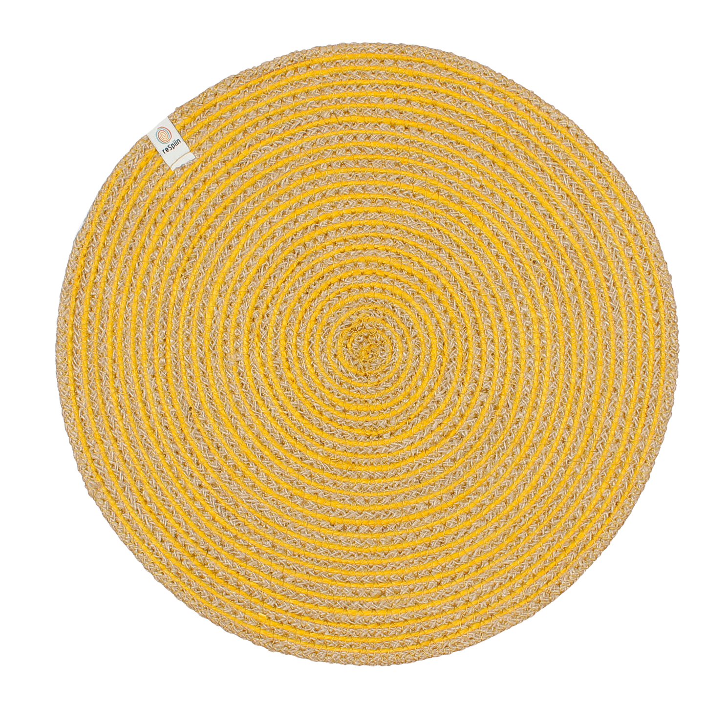 Spiral Jute Tablemat - NATURAL/YELLOW