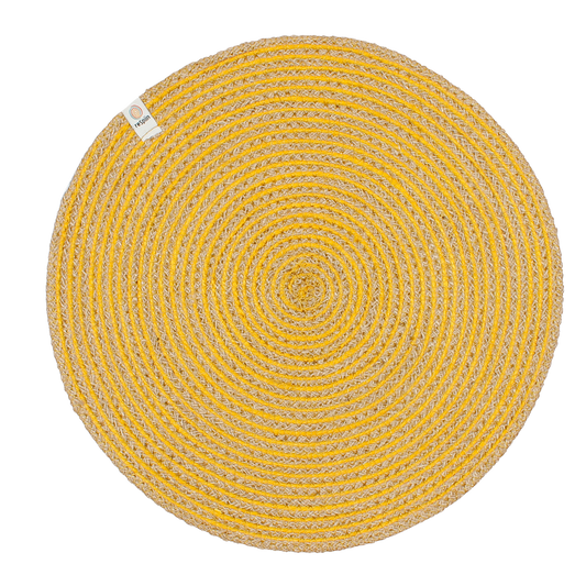 Spiral Jute Tablemat - NATURAL/YELLOW