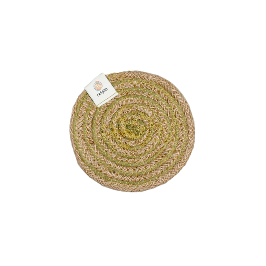 Spiral Jute Coaster - NATURAL/GREEN