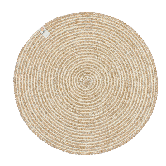 Spiral Jute Tablemat - NATURAL/WHITE