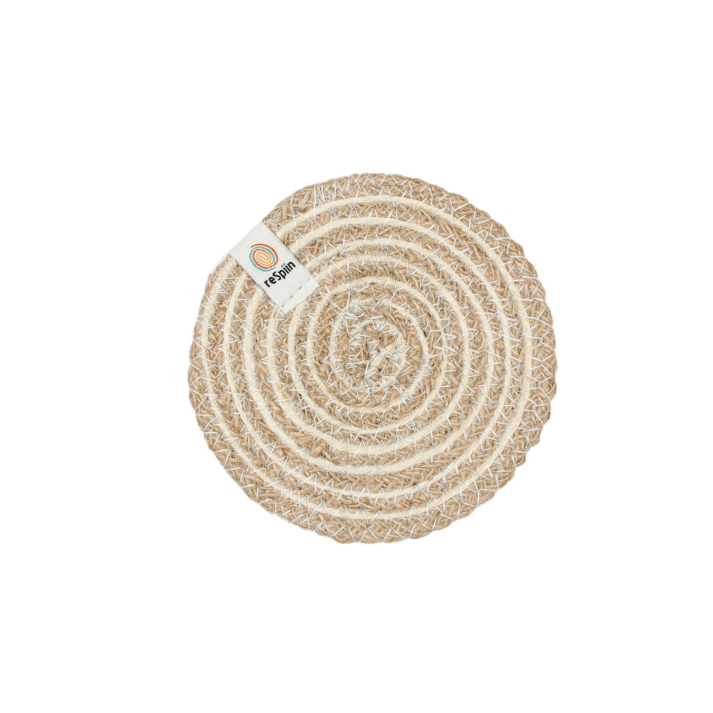Spiral Jute Coaster - NATURAL/WHITE