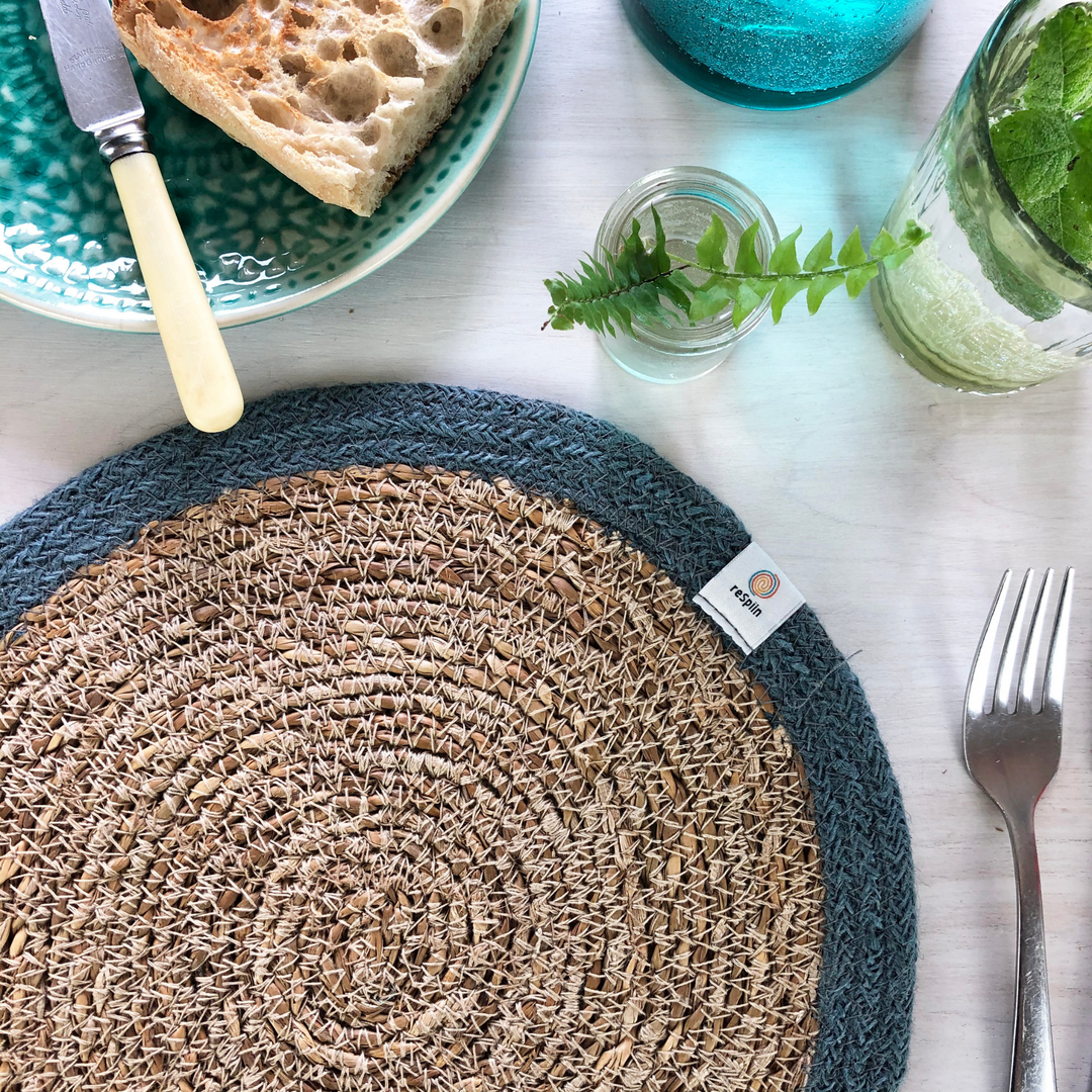 Seagrass & Jute Tablemat - Natural/Grey