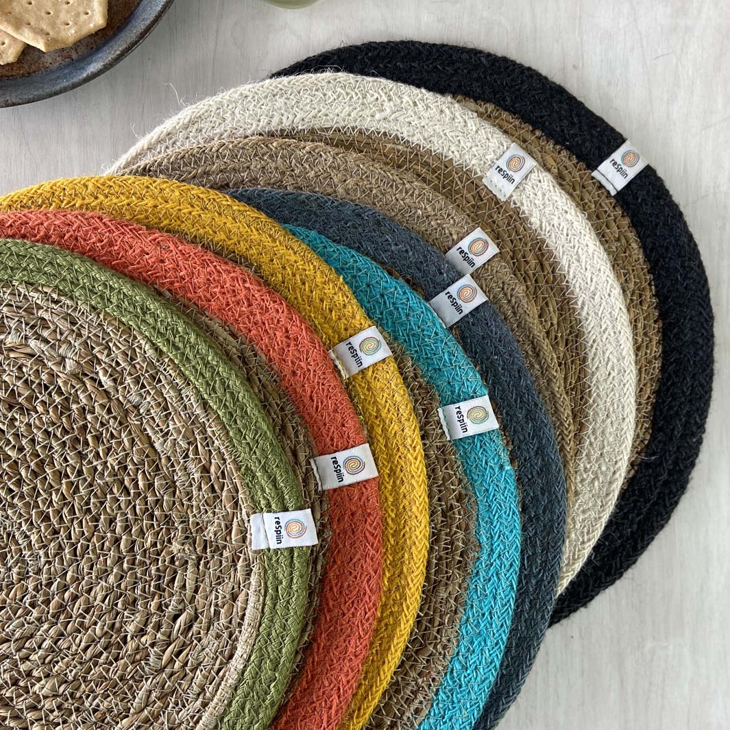 Seagrass & Jute Tablemat - Natural/Black