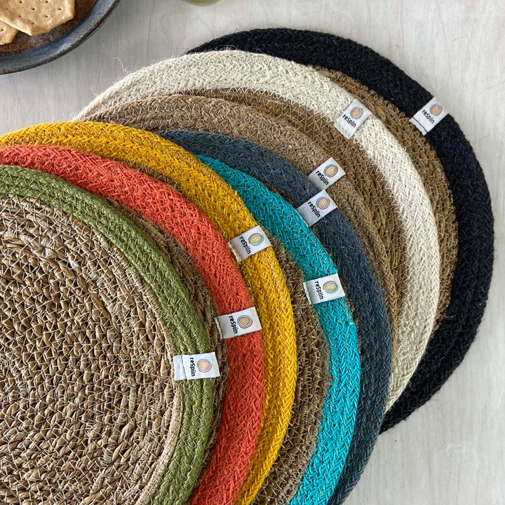 Seagrass & Jute Tablemat - Natural/Black