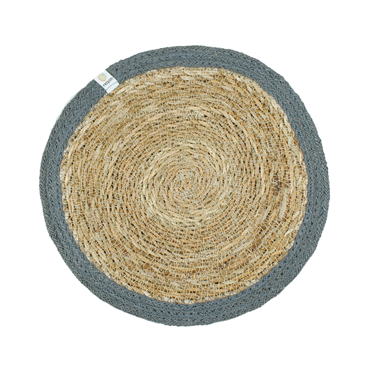 Woven Seagrass + Jute Tablemat - NATURAL/GREY