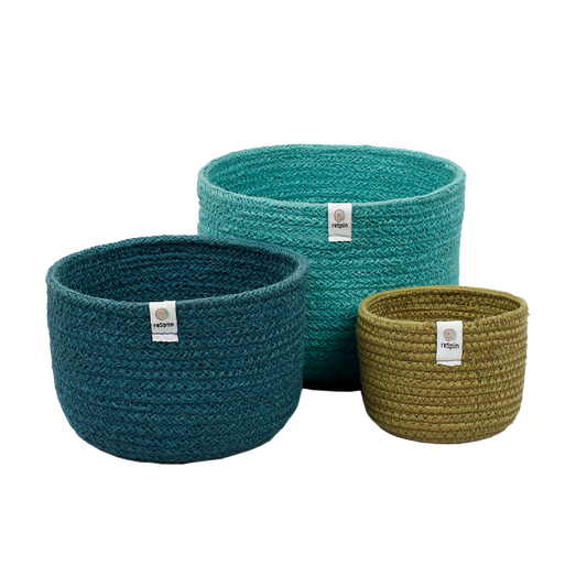 TALL Woven Jute Basket Set of 3 - OCEAN