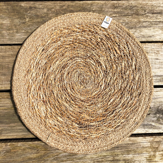 Woven Seagrass + Jute Tablemat - NATURAL/NATURAL
