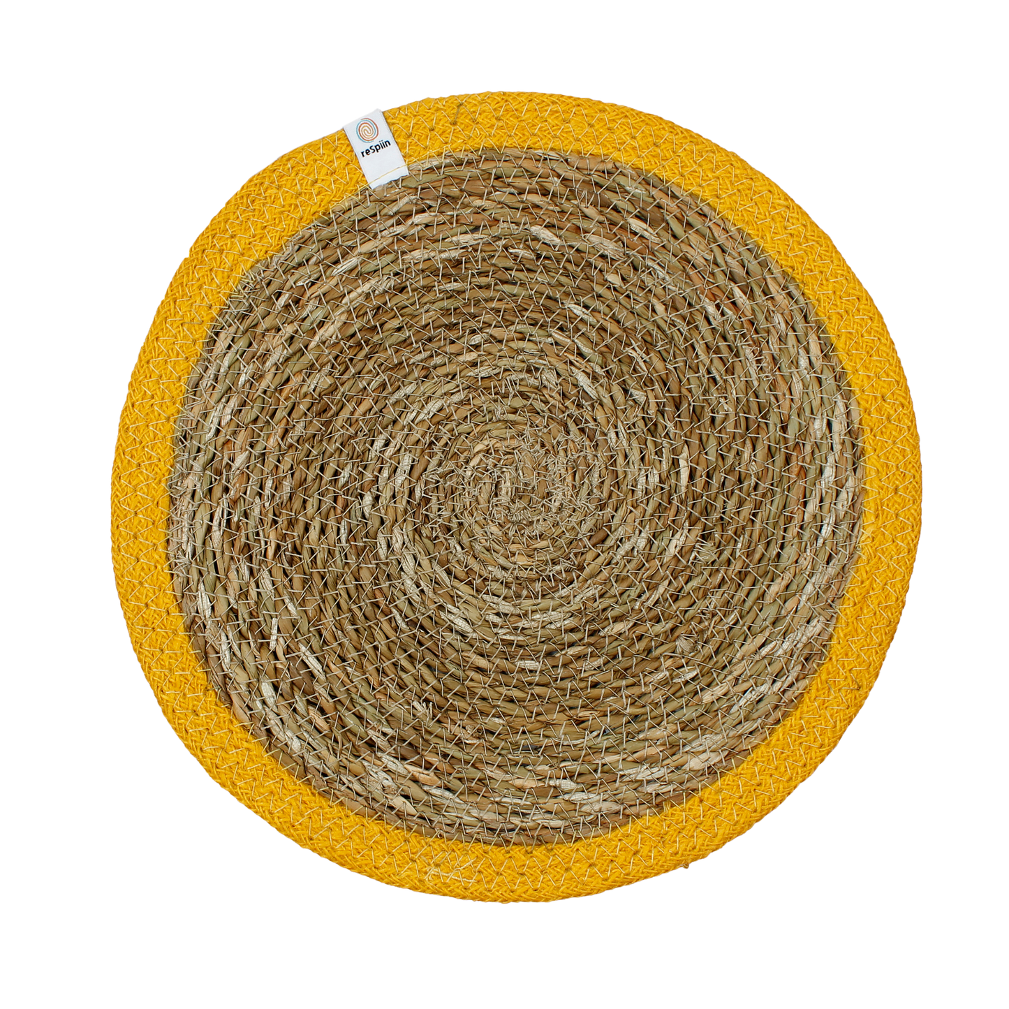 Woven Seagrass + Jute Tablemat - NATURAL/YELLOW